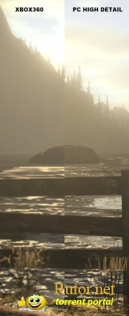 Тизер-изображение, сравнивающее графику Alan Wake на Xbox 360 и PC